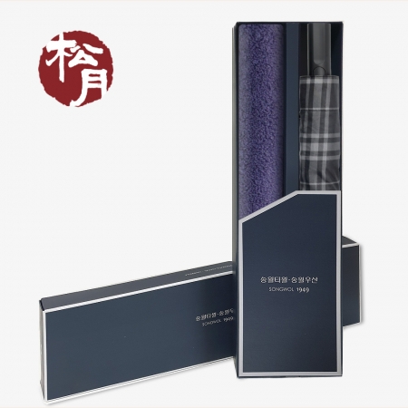 송월 MC2 코마사 160 타올 + 2단 모던체크 우산 2P 세트, 기념수건, 기념선물 #2