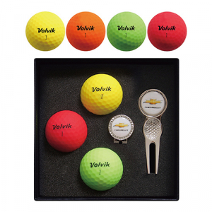 볼빅 플라이온 칼라볼 + 그린 보수기 볼마커 (실버) + 볼마커 (실버) + 자석클립 (실버) 세트