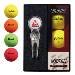 볼빅 플라이온 칼라볼+ 그린 보수기 볼마커 실버 세트