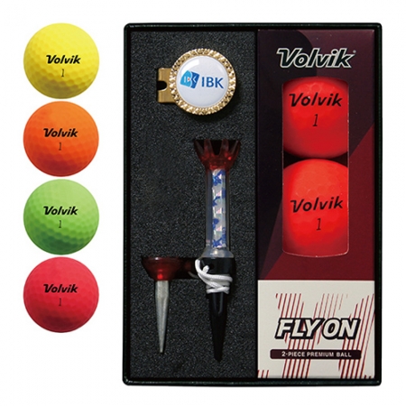 볼빅 플라이온 칼라볼+ 볼마커 (골드) + 자석클립 (골드) + 자석티 세트 #2
