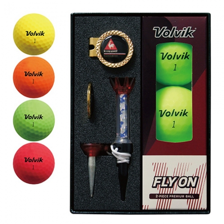 볼빅 플라이온 칼라볼 + 볼마커 (골드2) + 자석클립 (골드) + 자석티 세트 #2