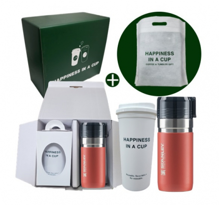 스탠리 고 진공 보틀 텀블러 473ml 살몬 해피니스 리유저블 핫컵 콜드컵 선물세트 #3
