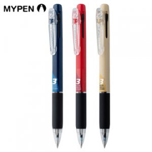 마이펜 세이프티 클립 초저점도 유성 3색 볼펜 0.5mm