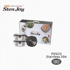 스텐조이 프리미엄 밀폐용기 원형 3조