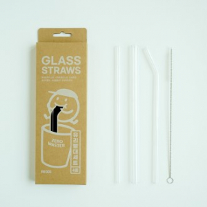 제로웨이스터 유리빨대 4종 세트 다회용빨대 버블티빨대 텀블러 빨대