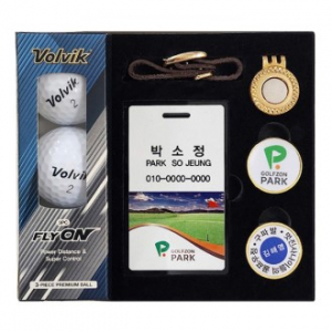 개인별 볼마크 +네임텍 세트 펄 +골프공 볼빅 3P