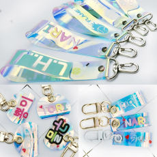 [키링 네임택 홀로그램] 고리형 키링 오로라 러기지택 동호회 여행가방 골프 가방 인식표