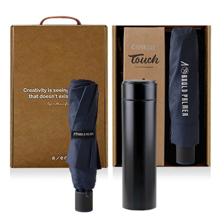 레스쁘리 고급 세트 OOOO (제네시스 터치 온도계 텀블러 500ml + 3단 아놀드파마 우산) #2