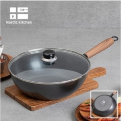 노르딕키친 IH 무쇠 궁중팬 28cm + 유리뚜껑 2P