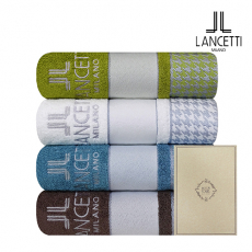 란체티 뱀부얀 하운드체크 전사 세면타올 1매, 40x80cm, 타올 170g