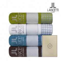 란체티 뱀부얀 하운드체크 전사 세면타올 1매, 40x80cm, 타올 170g