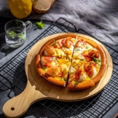 대나무 손잡이 피자트레이(원형) 피자보드