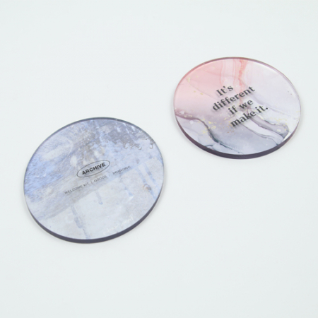 아크릴 원형 마블 코스터, 컵받침 (원형) #2
