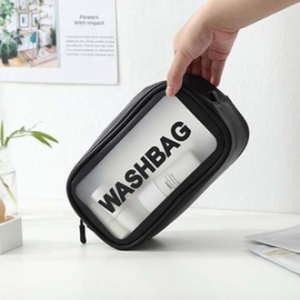 베이직 투명 사각파우치 방수 워시백