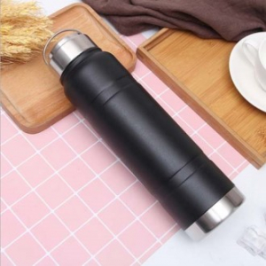 메이트 이중스텐 심플 보온병 (블랙) 나들이 스포츠물병