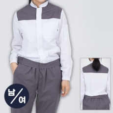 남자 여자 단체 배색 등 메쉬 위생복 긴팔 상의