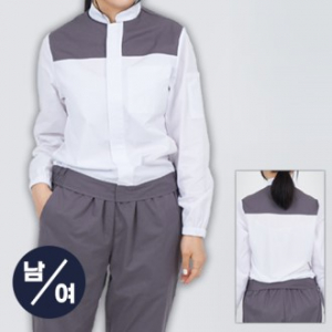 남자 여자 단체 배색 등 메쉬 위생복 긴팔 상의