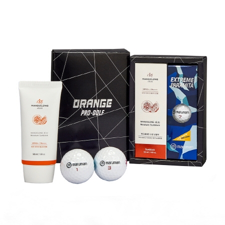 오렌지프로 골프선물세트 2단 마르망3구-01 + 맨도롱제주선블럭 50ml + 쇼핑백 #2