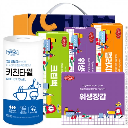 탑셰프 키친타올 + 위생장갑 + 정사각 위생장갑 + 지퍼백 4종 (5종) 중 (a) #3