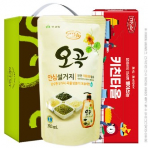 무궁화 오곡안심 설거지 세제 300ml + 빨아쓰는 키친타올 (2종) (a)