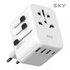 스카이 필 여행용올인원 해외 멀티 플러그 4포트 어댑터 17W