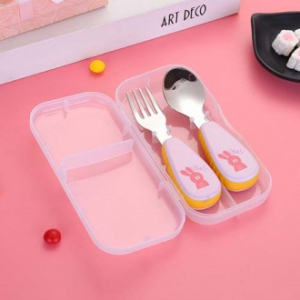 유아용 베이직 수저 포크 세트 / 캐릭터 유아숟가락 (핑크)