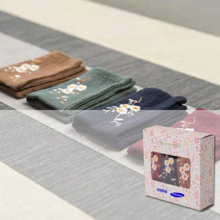 고급 린넨 매화 면행주 3p 19cm×29cm #2