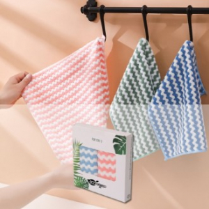 극세사 양면 물결 행주 2p 25cm×25cm