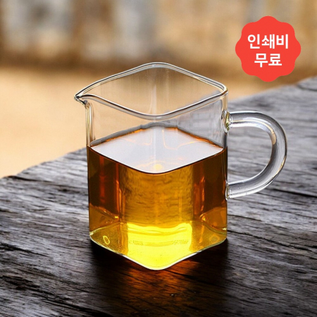 [로하티] 글로리 사각 유리 숙우 유리잔 (200ml) / 공도배