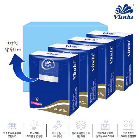 프리미엄 4겹 빈다 미니 행키티슈 4개입 케이스 #2