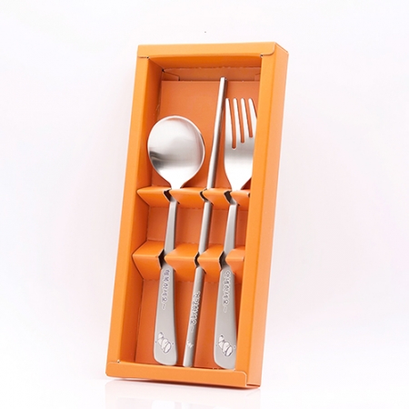 매너 동글이스푼 + 포크 + 젓가락 3종 케이스 세트 #2