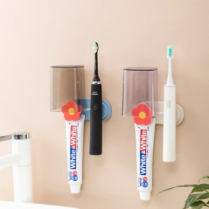 CE472 클린바스 러블리 1인가구 치약 칫솔걸이 양치컵 걸이