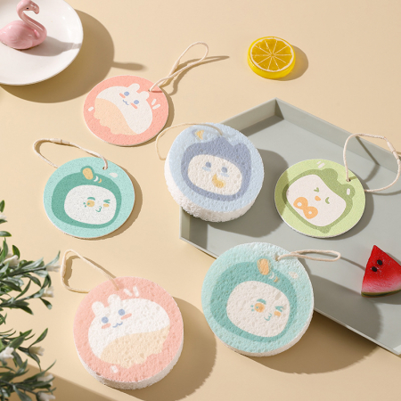 애니멀 캐릭터 생분해 천연펄프 제로웨이스트 수세미 #2