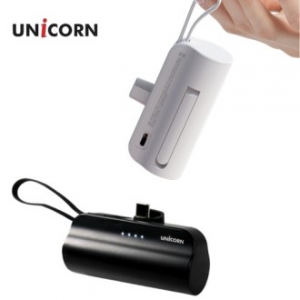 유니콘 휴대용 미니 도킹형 5000mAh 보조배터리 아이폰, C타입 겸용 및 거치가능 PD-5000M