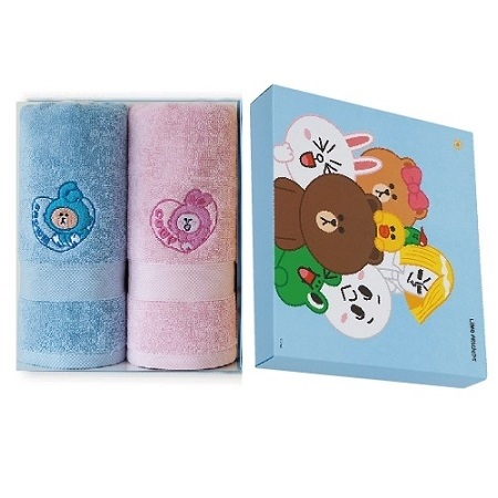 라인프렌즈 세면 타올 2P 세트 (해피 래빗 이어) #3