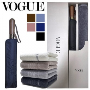 보그 3단 자동 네추럴 우산 + 백화점 타올 (140g) 세트
