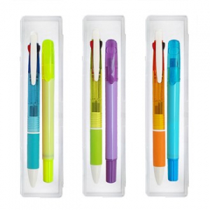 문구세트 B형-7 (3색 볼펜 +고체 형광펜)