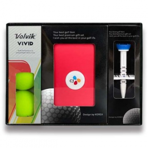 볼빅 비비드 골프공 3알 +높이조절 골프티 1개 +골프 파우치 1개