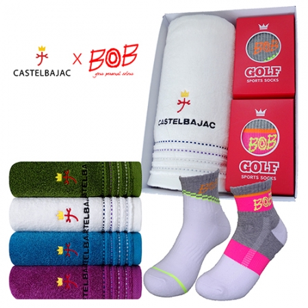 까스텔바작 올리브 세면타올 1매 + BOB골프양말 (남,녀)2족 #2