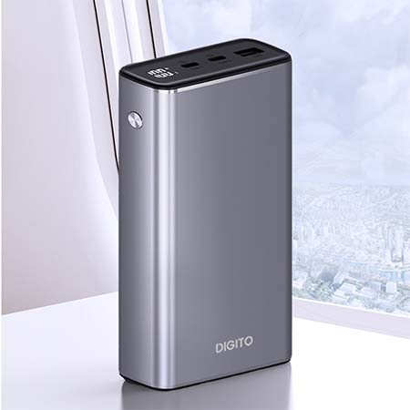 디지토 130W 노트북 맥북 대용량 보조배터리 고속충전 갤럭시 아이폰 PD 20000mAh + 100W LCD 고속 충전케이블 세트 #4