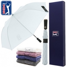 PGA 그린 2단 자동우산 + 190g 호텔타올 세트