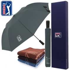 PGA 친환경그린 2단자동 우산+170g죽사타올세트