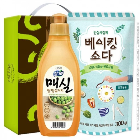 참그린 매실 주방세제 300g 용기 + 탑셰프 베이킹소다 300g 리필 (2종) AM #3