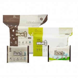 [베베솜] 표백 순면 100% 건티슈 10매 / 20매 / 100매 / 360매