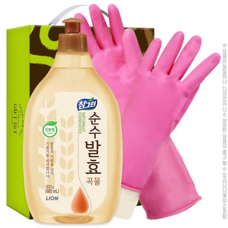 [명절 선물세트 추석 설날] (친환경 ) 참그린 곡물 500 용기 고무장갑 32cm (2종) #2