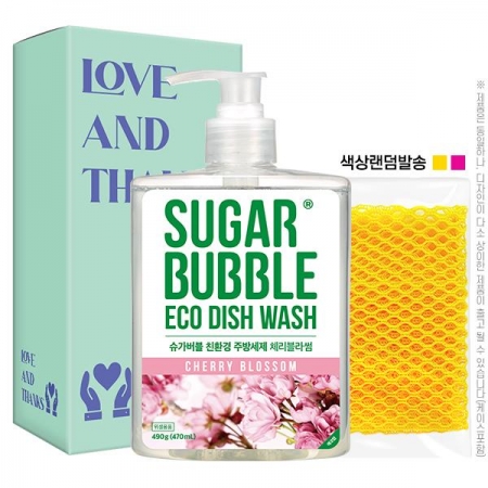 [명절선물세트 추석 설날] 슈가버블 주방세제490펌프 망사수세미(2종) #3