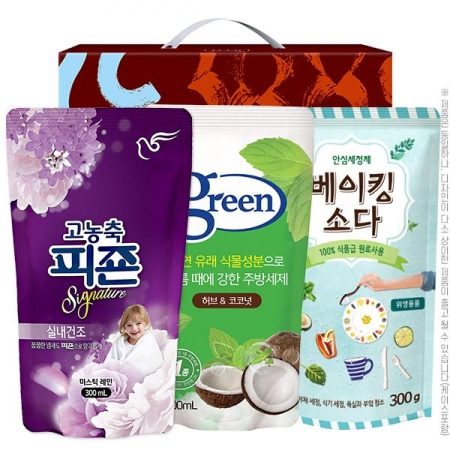 [명절선물세트 추석 설날] 피죤 그린주방세제 탑셰프베이킹소다300리필(3종) #2