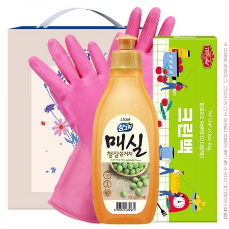 [명절선물세트 추석 설날] (친환경)참그린매실300용기 크린백 고무장갑32cm(3종) #2