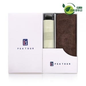 PGA 그린 3단 수동우산 + 150g 면사 타올 세트