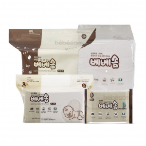 [베베솜] 무표백 순면100% 건티슈 10매 / 20매 / 100매 / 360매